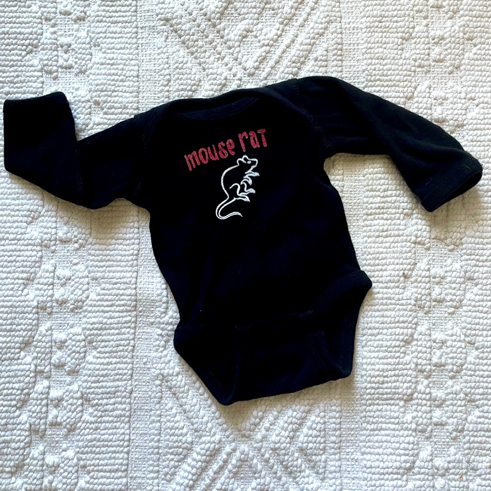 Parks N Rec Mouse Rat Newborn Onesie